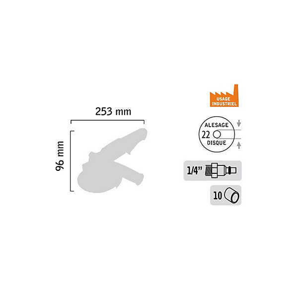 Meuleuse d'angle pneumatique 125mm - GENERAL PNEUMATIC - GP3655
