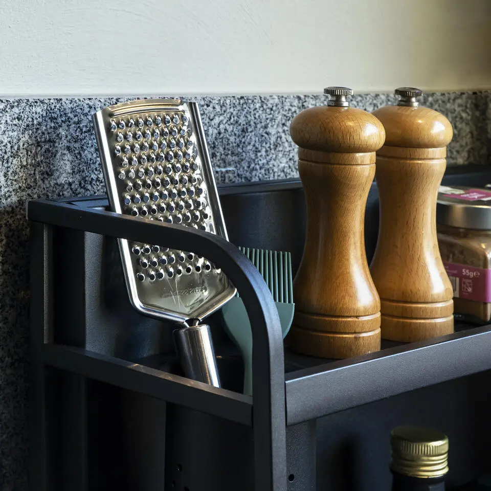 QUVIO Keukenrek deluxe aanrecht - Zwart