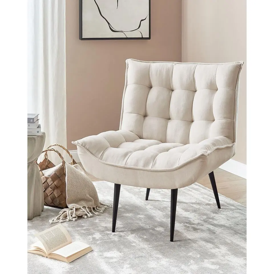ALVESTA - Fauteuil - Lichtbeige - Stof