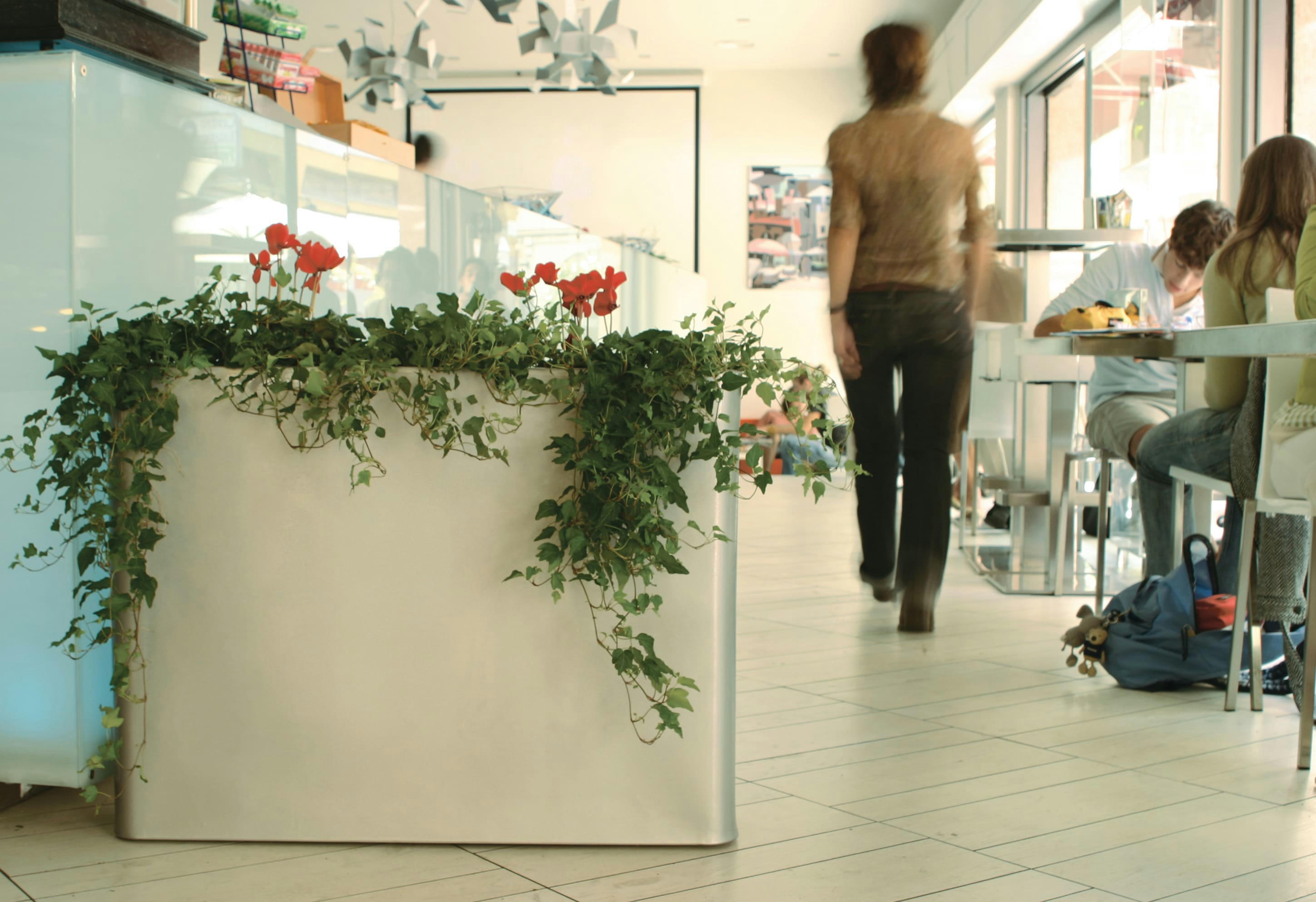 RETTANGOLARE - Pot à fleur en résine recyclable blanc H70cm