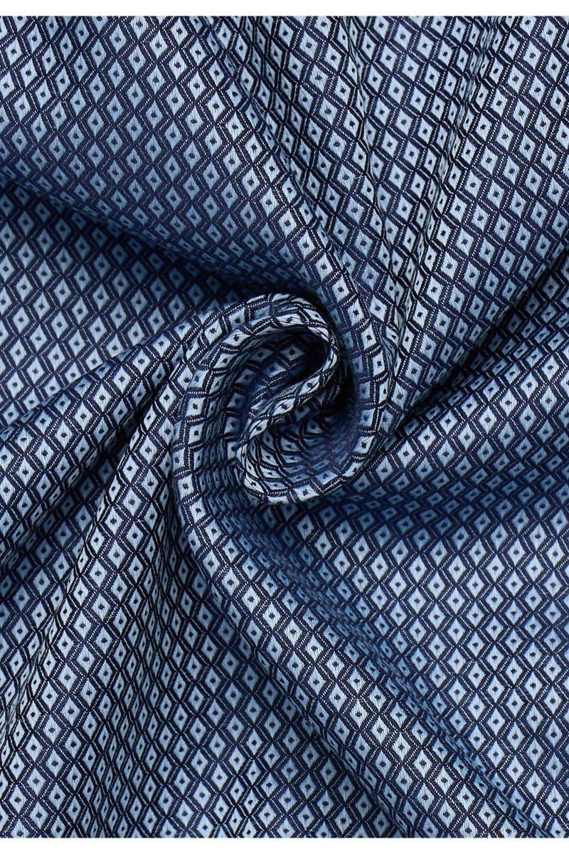 ETERNA Slim Fit Hemd dunkelblau, Strukturiert (extra langer Arm)