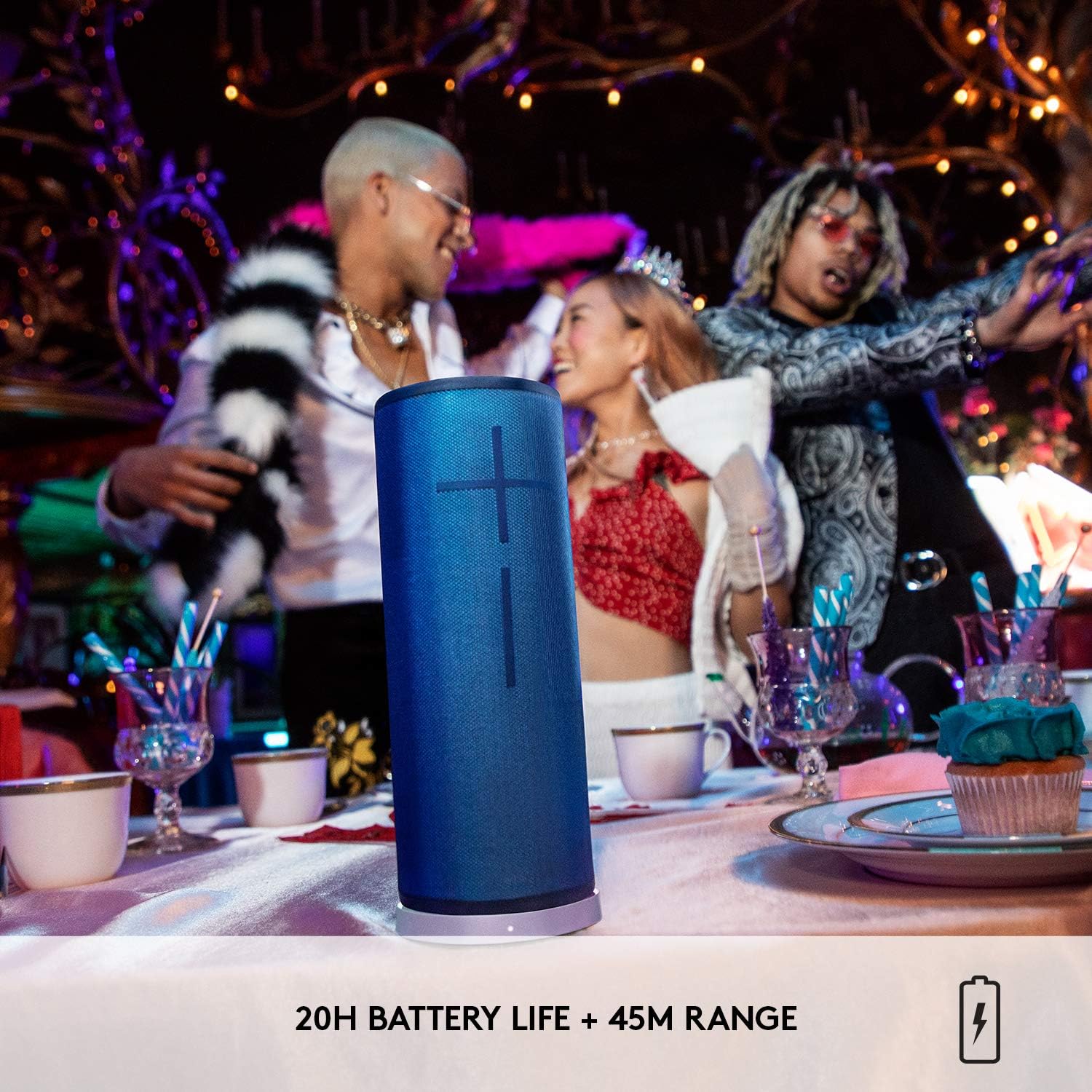Portable Wireless Bluetooth Speaker, Heavy Bass, 360�� Sound, IP67 Waterproof, 17 Hour Battery - Carbon Black(Lagoon Blue/MEGABOOM 3)