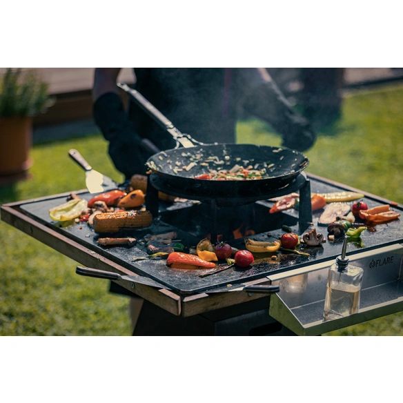 Grillwok, handgeschmiedet, Carbonstahl, LxH: 85x10 cm