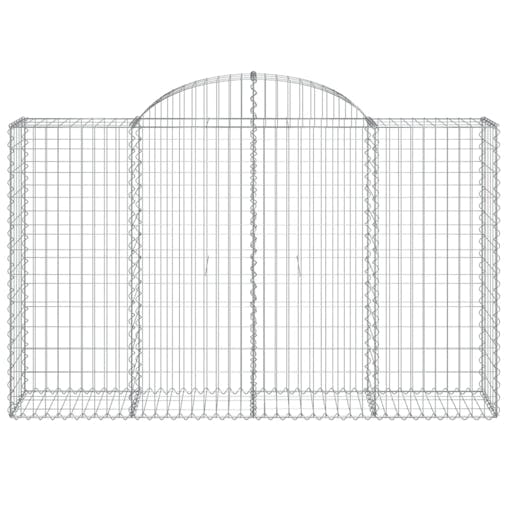 NNEVL Arched Gabion Baskets 3 pcs 200x50x120/140 cm Galvanised Iron