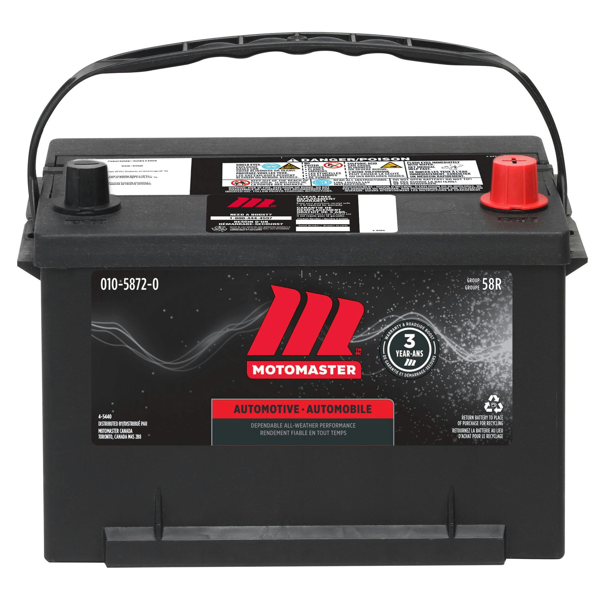 MOTOMASTER Group Size 58R Battery, 580 CCA
