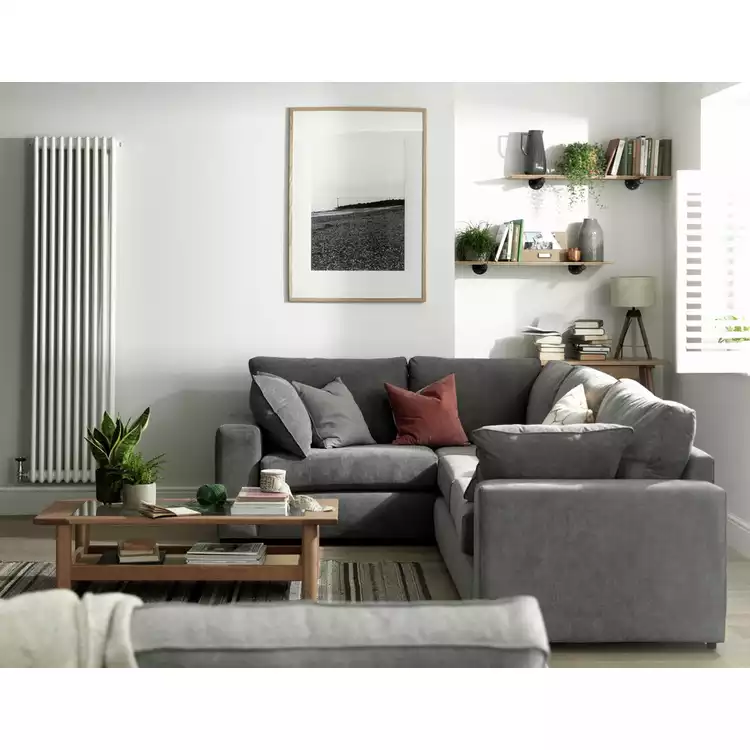Habitat Elmdon Fabric Left Hand Corner Sofa - Grey