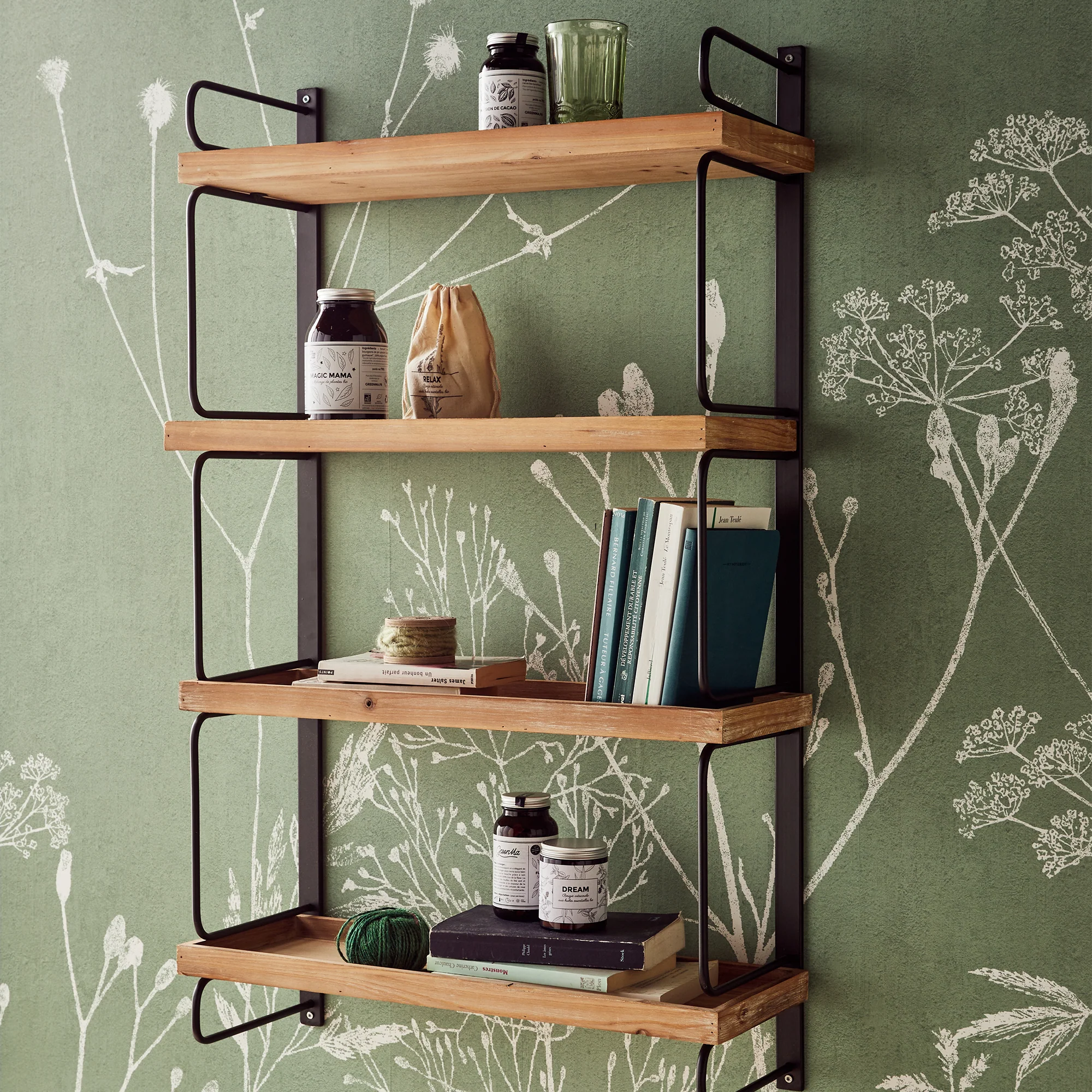 4MURS Etagère en bois INES coloris noir et bois