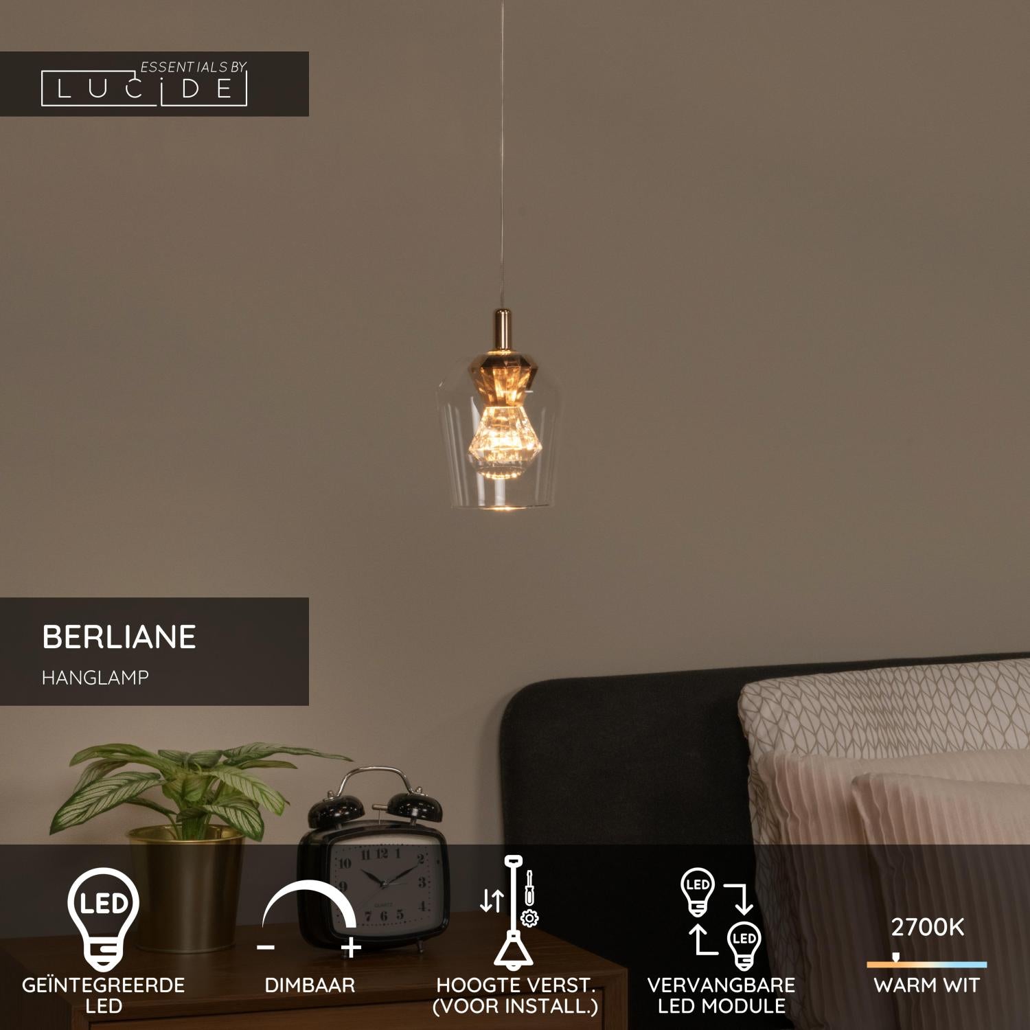 Lucide BERLIANE Hanglamp - Transparant