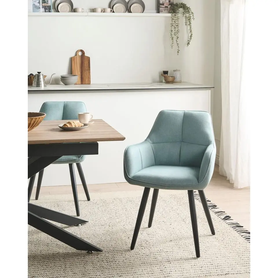 TIRANO - Eetkamerstoel set van 2 - Lichtblauw - Stof