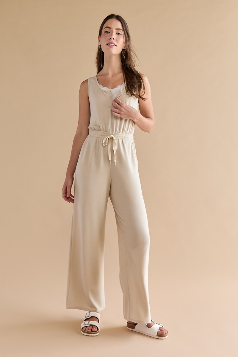 Juliana Henley Sleeveless Jumpsuit
