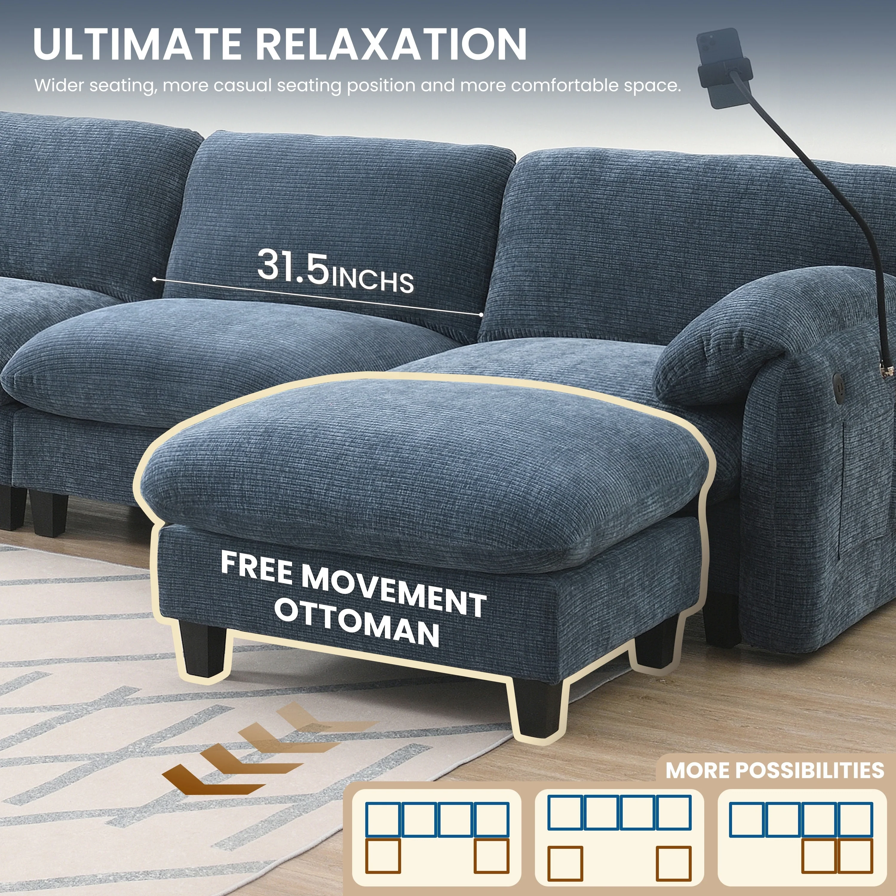 140 Inch Modular Sectional Sofa
