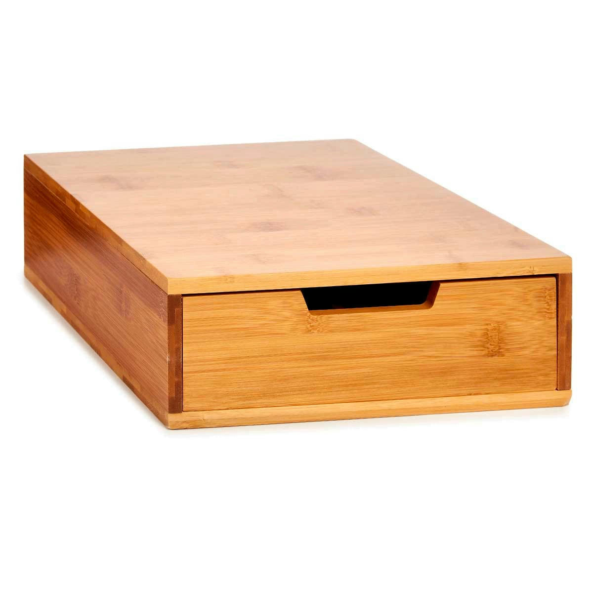 - Porte-capsules avec support cafetière en bambou 30x30x9,5cm