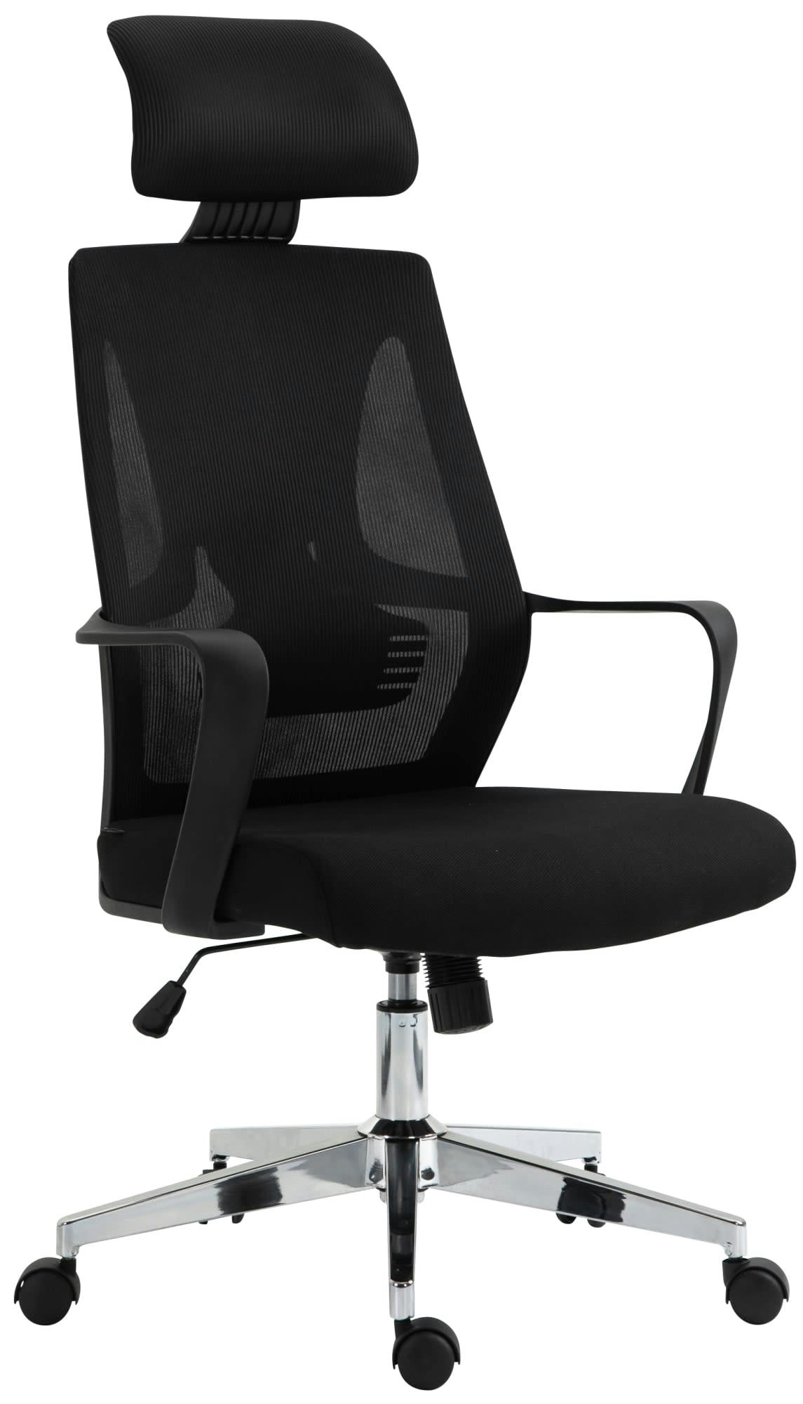 KANAB - Chaise bureau ergonomique support lombaire nuque tissu Noir