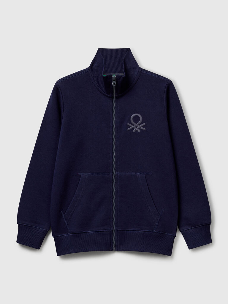 Pure cotton sweatshirt with zipper