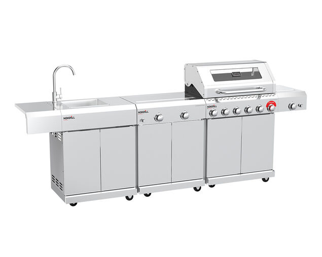 Nexgrill Cucina BBQ Island Inc 6 Burner BBQ, Sink & Range