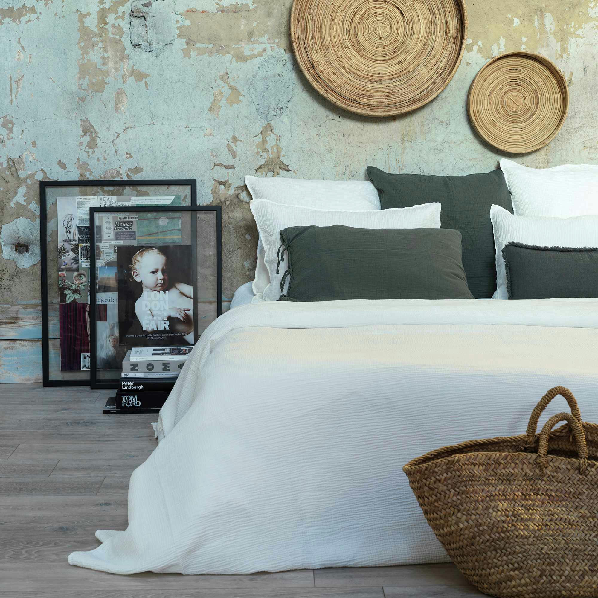 SAINT TROPEZ - Dessus de lit en gaze de coton milk 260X270 CM
