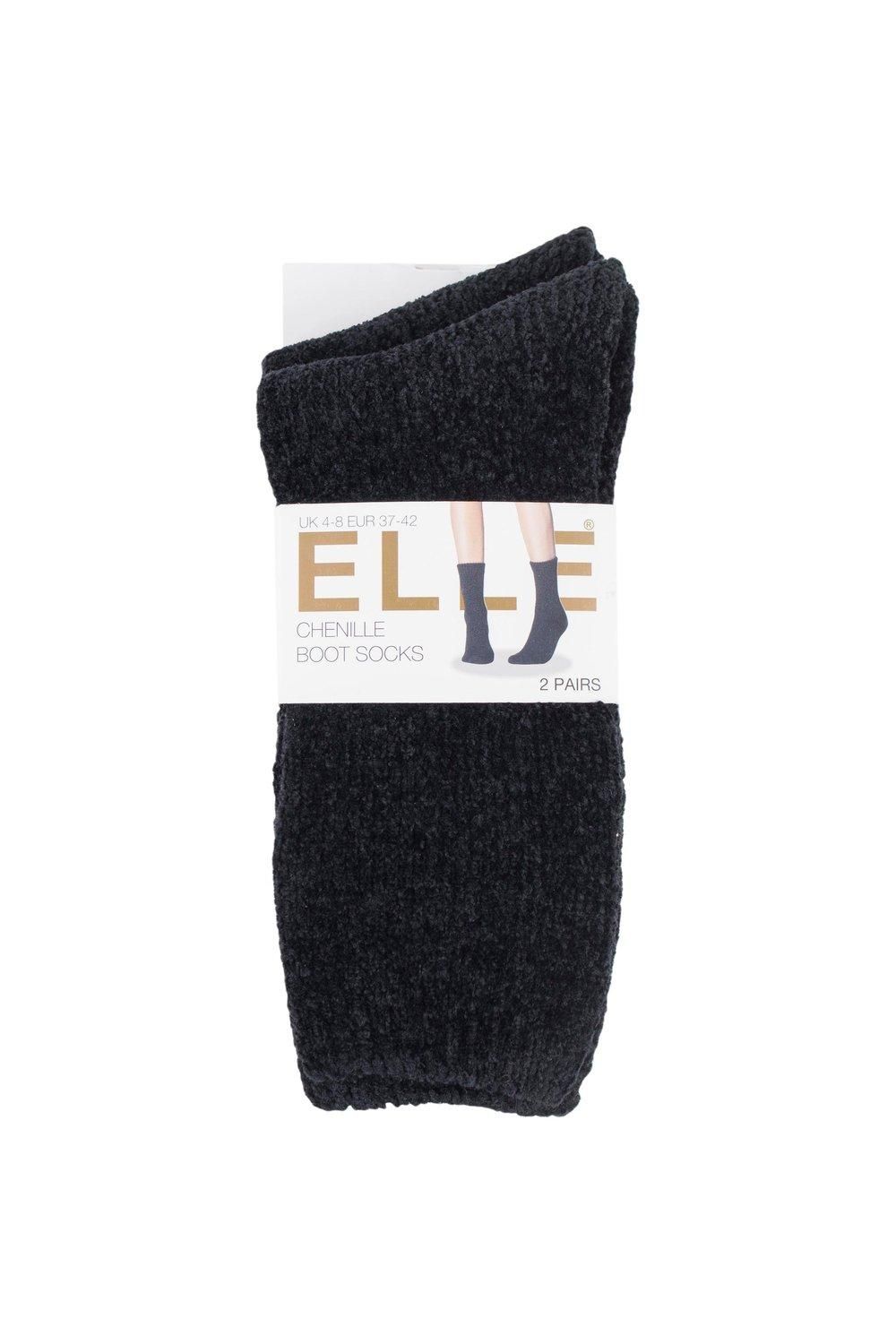 ELLE 2 Pair Chenille Boot Socks