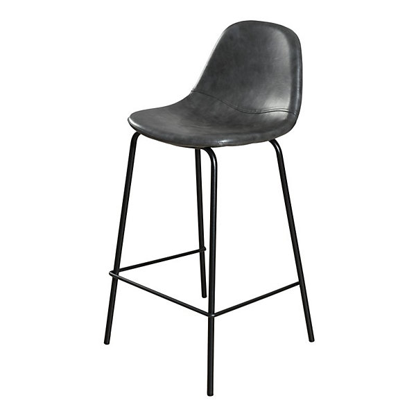 Lot de 2 tabourets de bar hauteur d'assise 65 cm gris