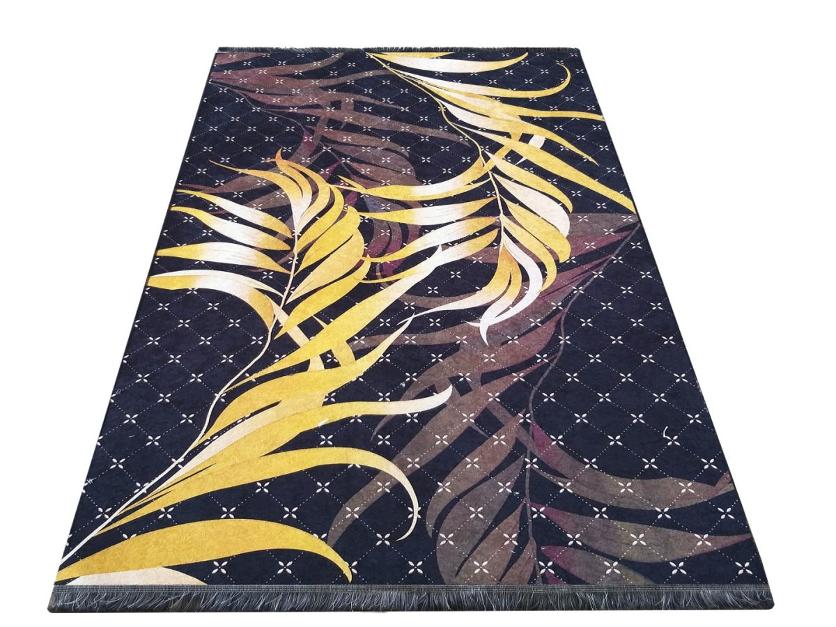 Dywan BLACK and GOLD 08 80 x 150 cm czarny