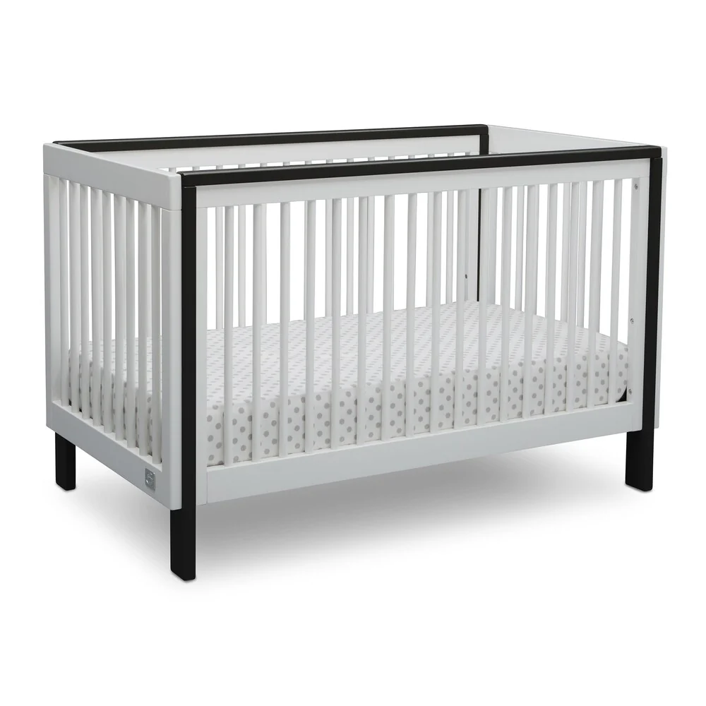 Serta Fremont 3-in-1 Convertible Crib, Bianca White with Ebony