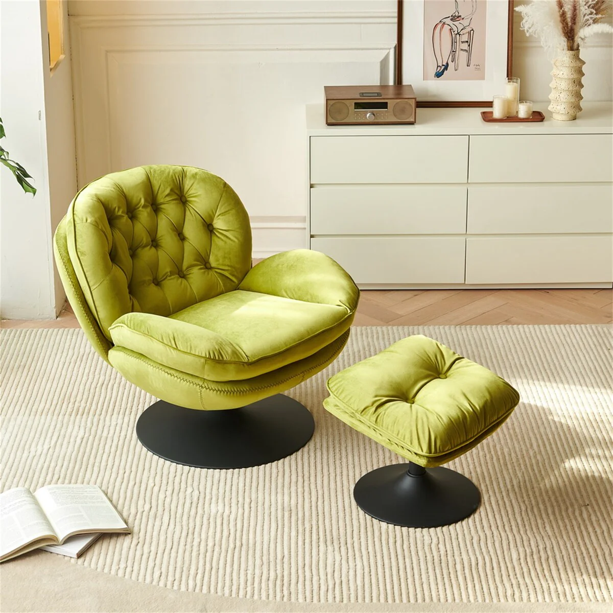 Swivel Velvet Leisure Chair Lounge Chair