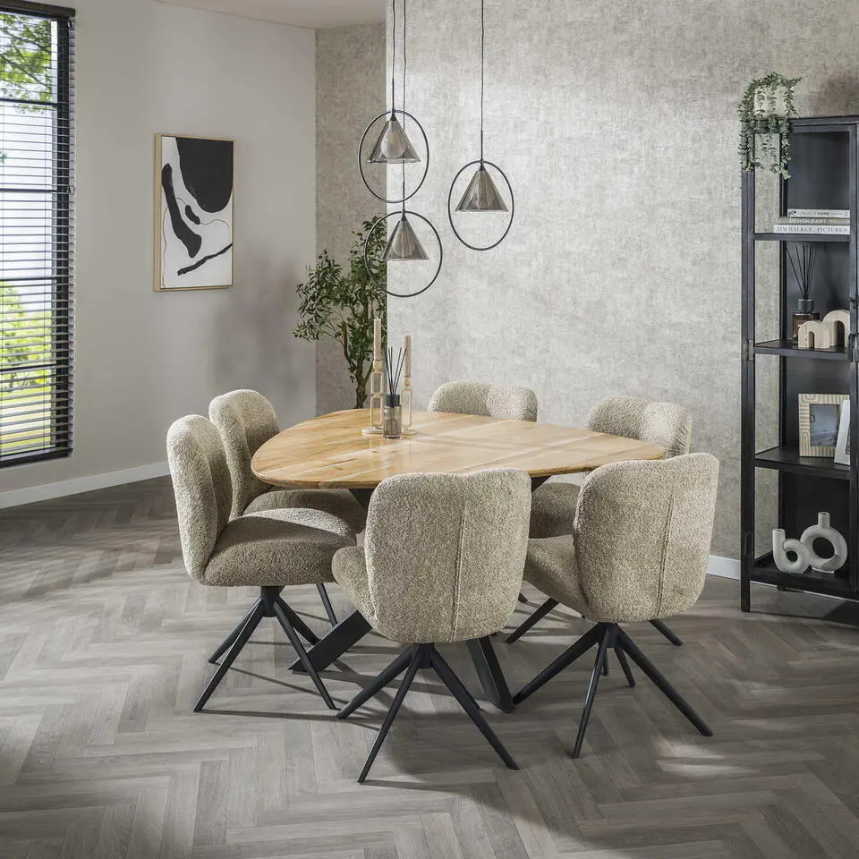 Eettafel Naturel Acaciahout - 135x135x76cm - Driehoek