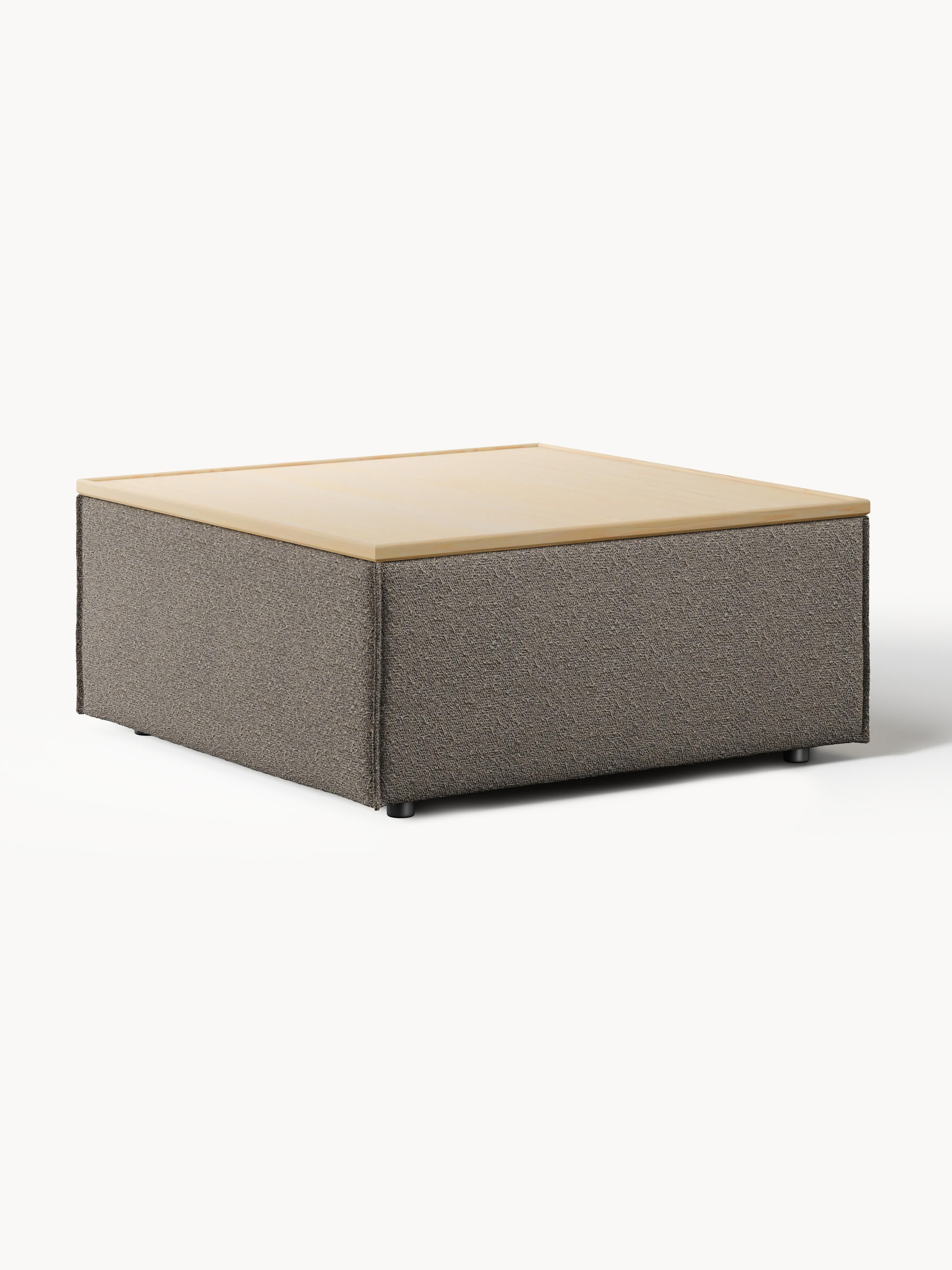 Sofa-Hocker Lennon aus Bouclé mit Stauraum