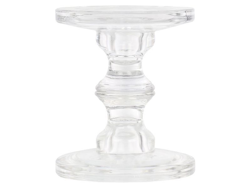 Świecznik szklany 13 cm transparentny