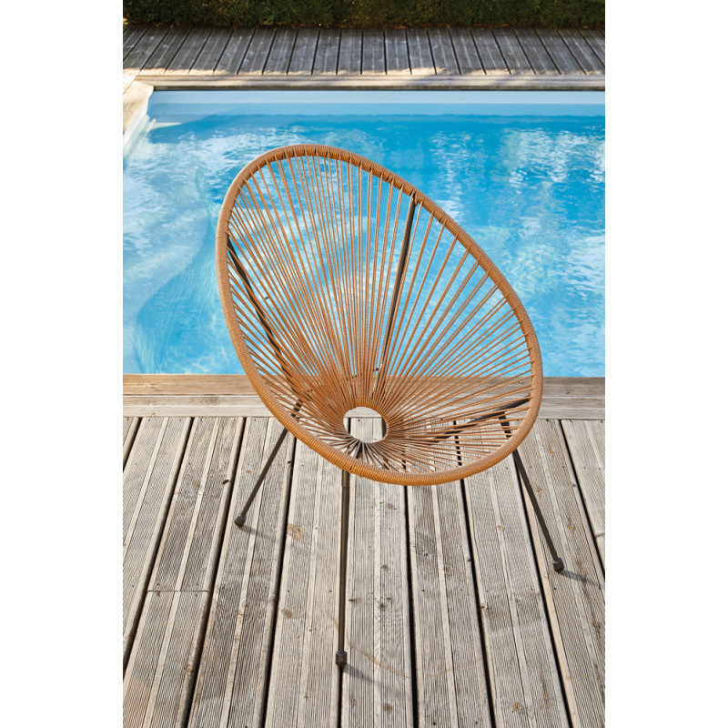 Fauteuil de jardin Rio en fil de résine naturel