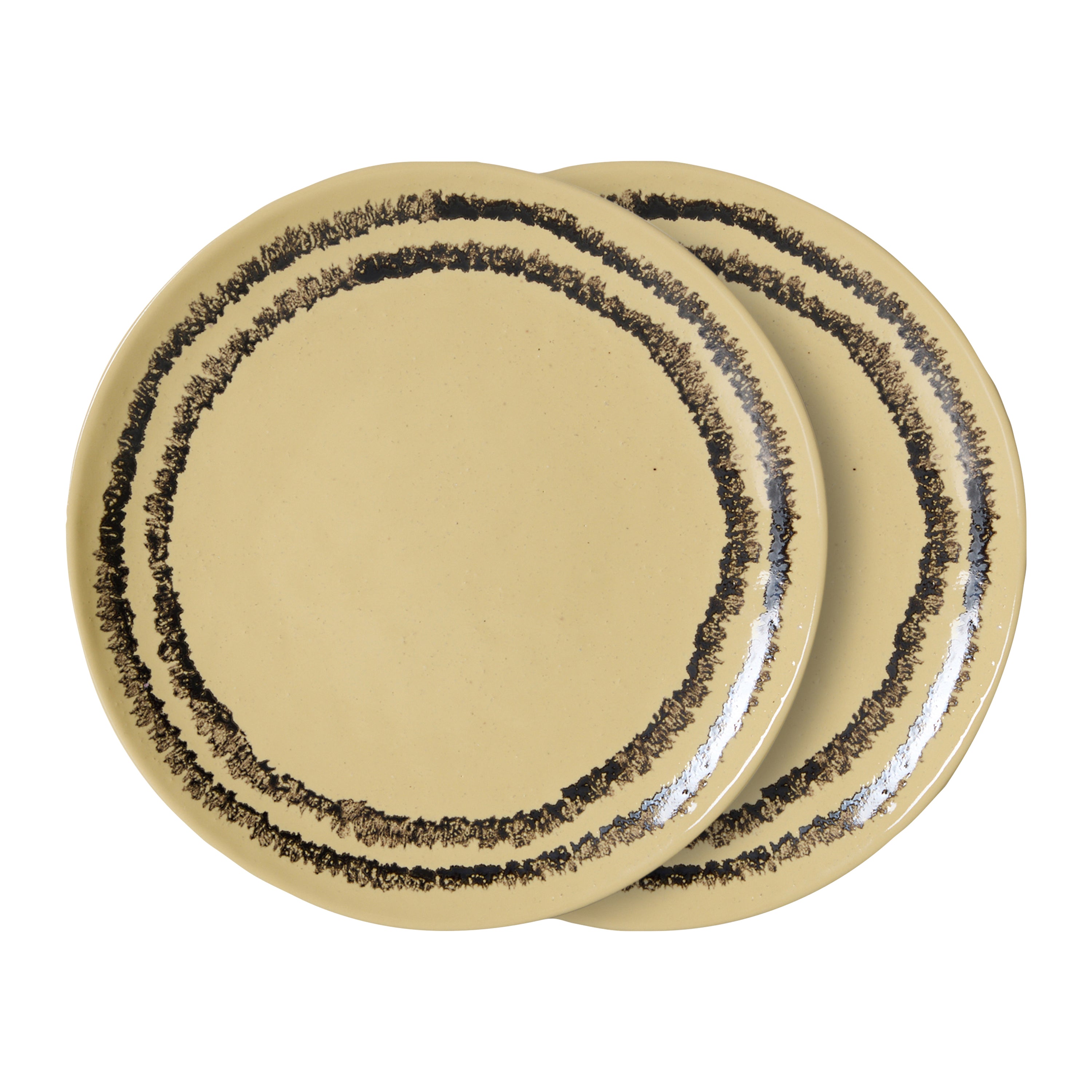 HKliving 70's Ceramics Dessertbord Ø 17,5 cm - Set van 2 - Vanilla