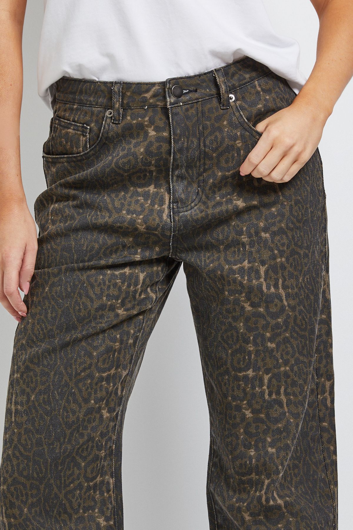 Dorothy Perkins Leopard Tapered Straight Denim Jean