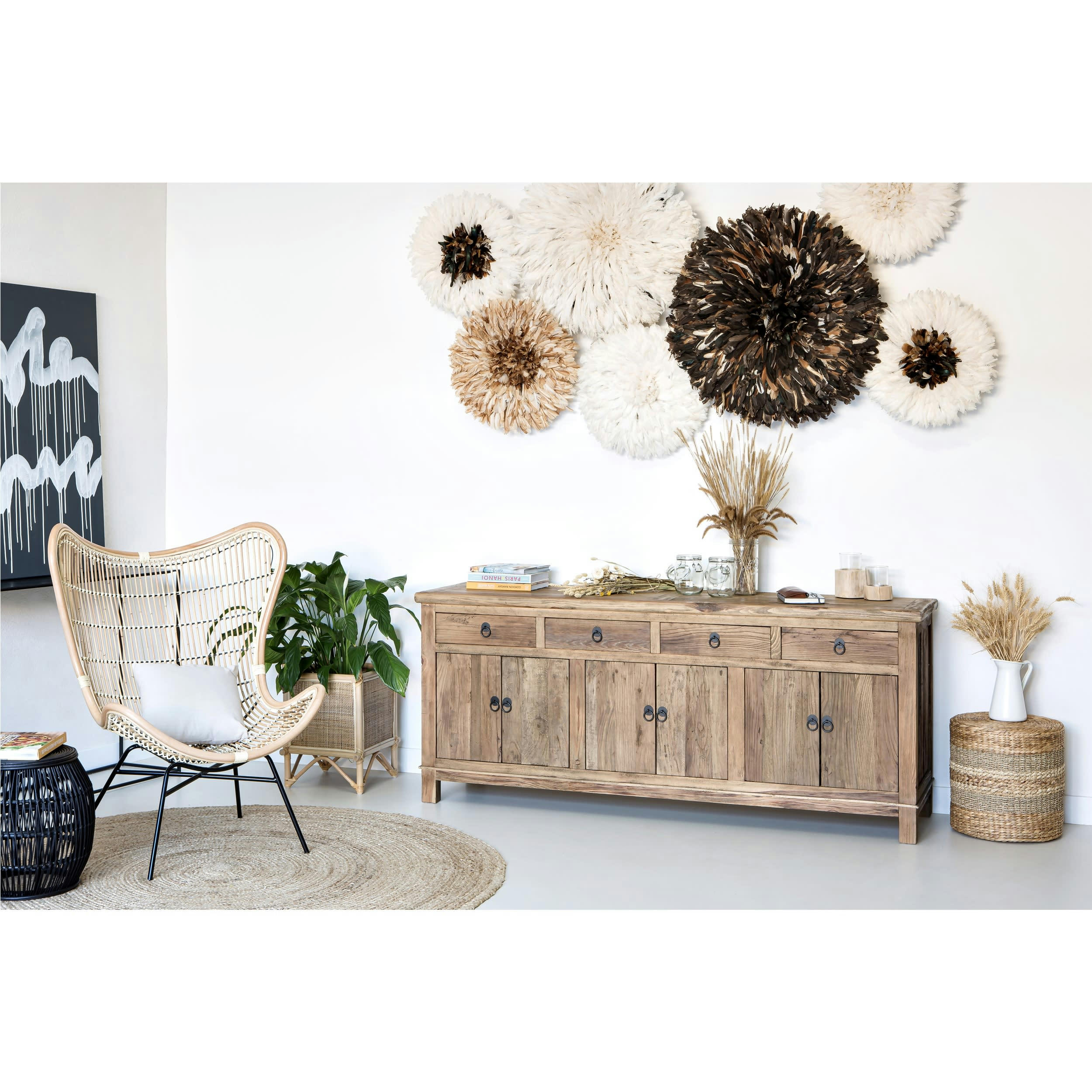 MASTIC - Buffet en bois recyclé 3 portes et 4 tiroirs