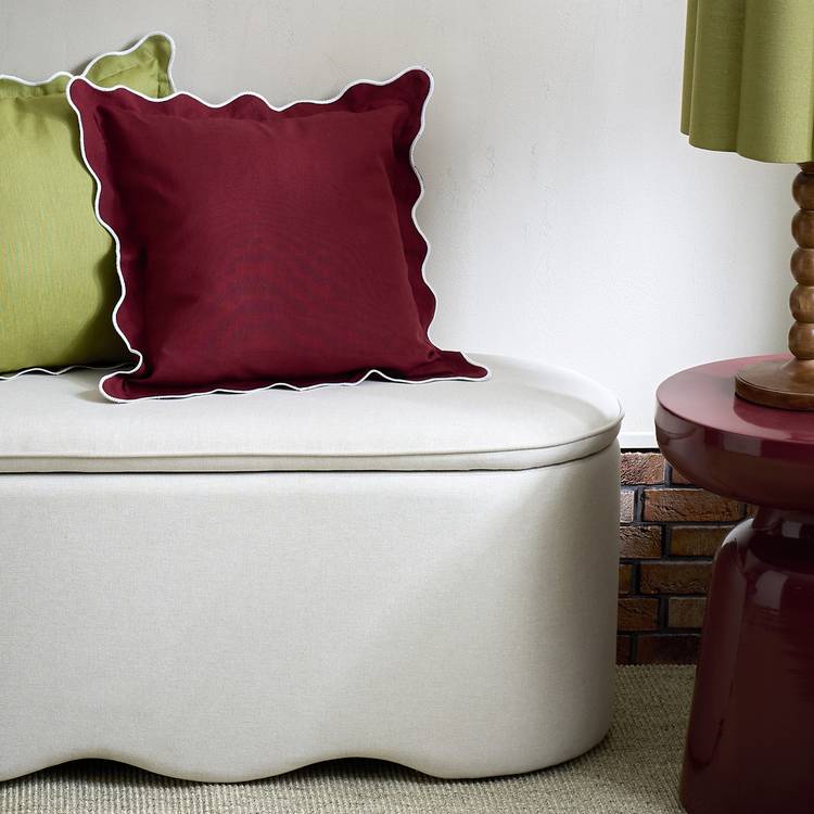 Habitat Scallop Cushion - Pomegranate - 43x43cm