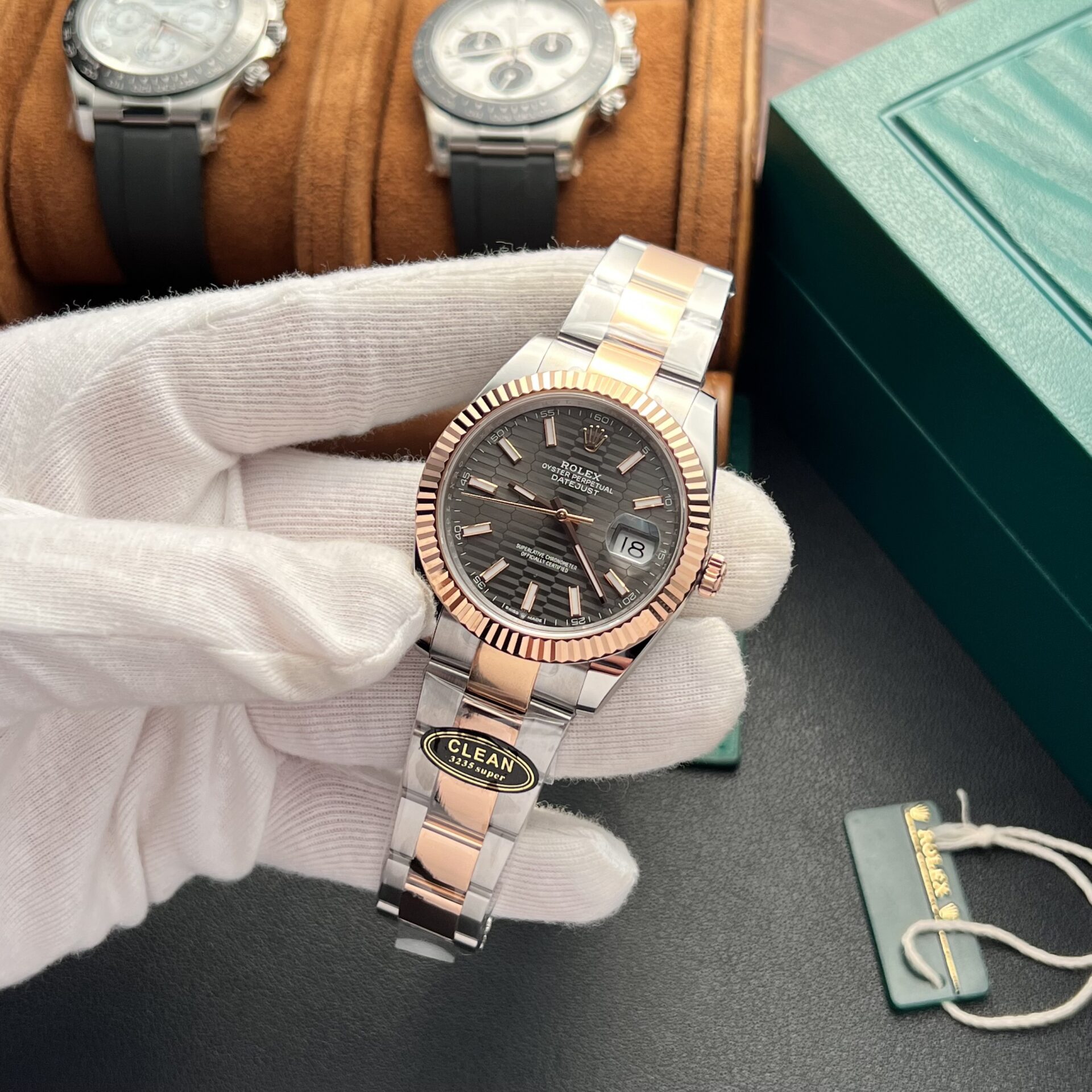 Rolex Datejust 126331 SS/RG Plated Grey Dial 41mm Oyster Super Clone
