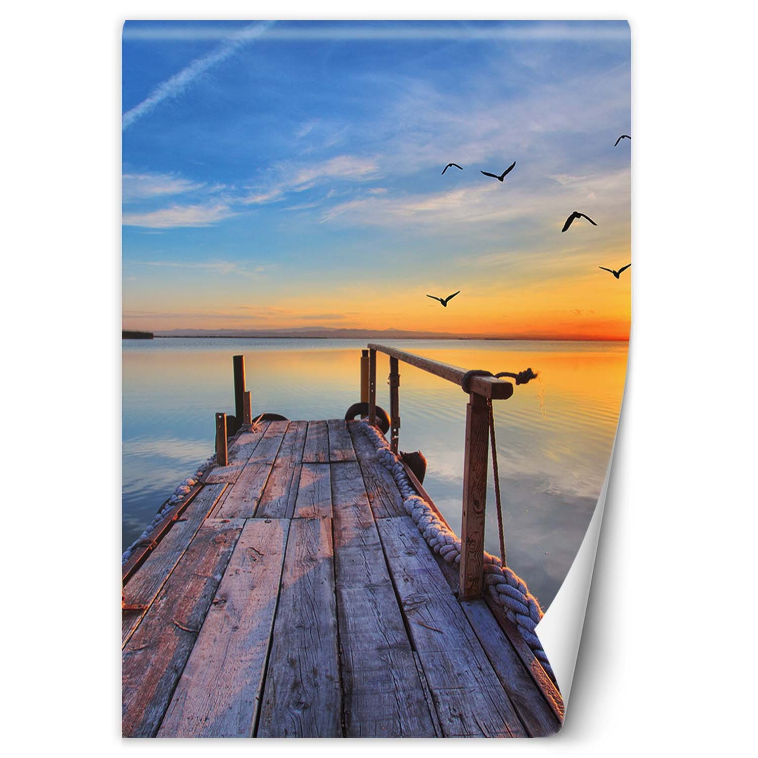 Feeby Fototapeta, Wschód słońca nad jeziorem 100x140