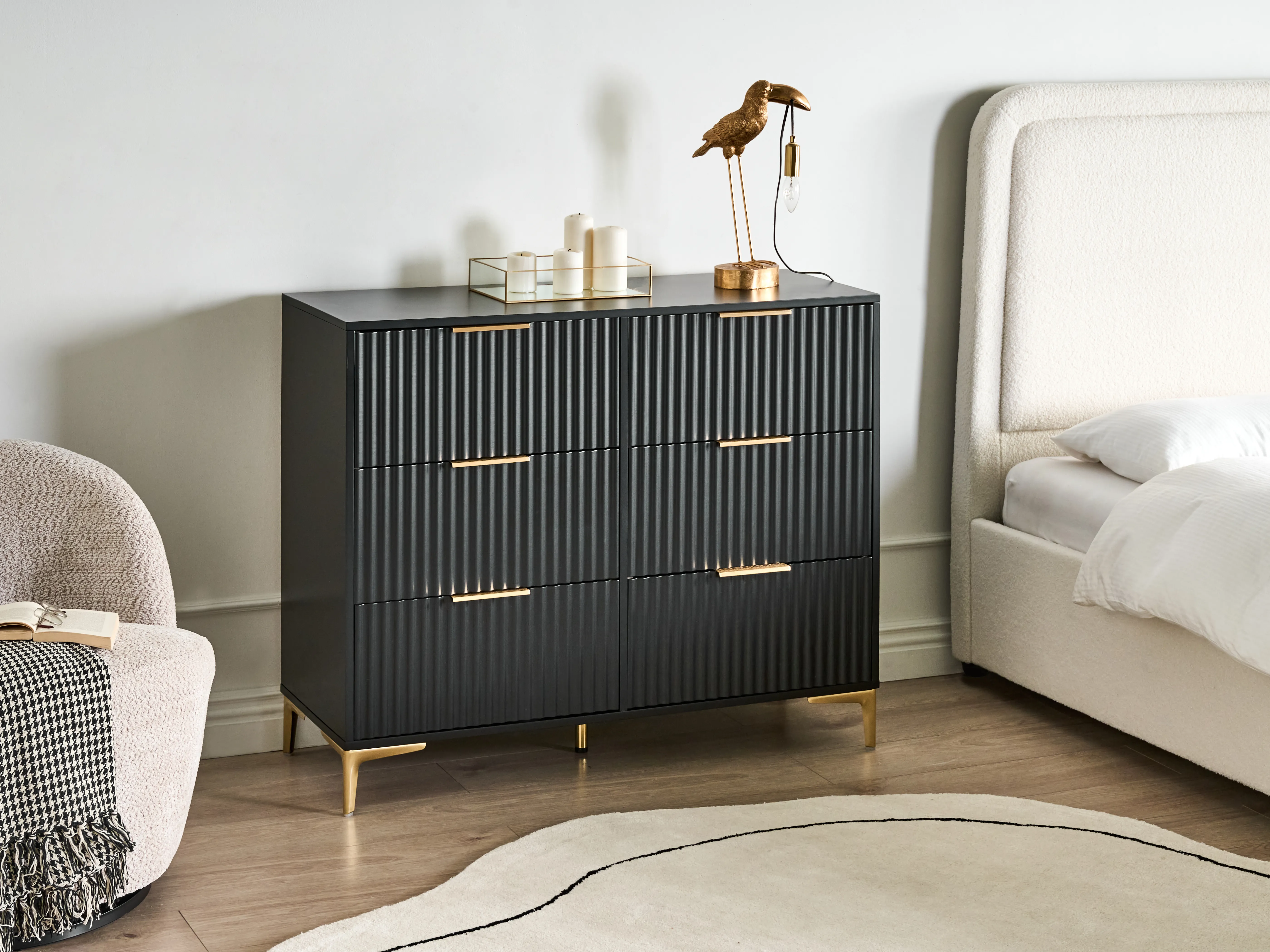 6 Drawer Chest WALCOTT Black