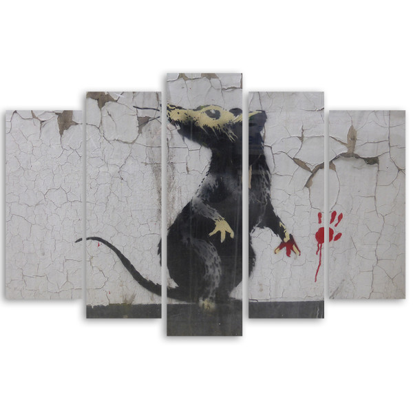 Feeby Obraz 5cz na płótnie Banksy Street Art Szczur