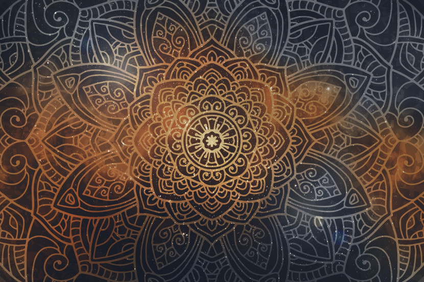 Fototapeta Do Salonu Mandala Na Tle Ornamentów 90x60cm