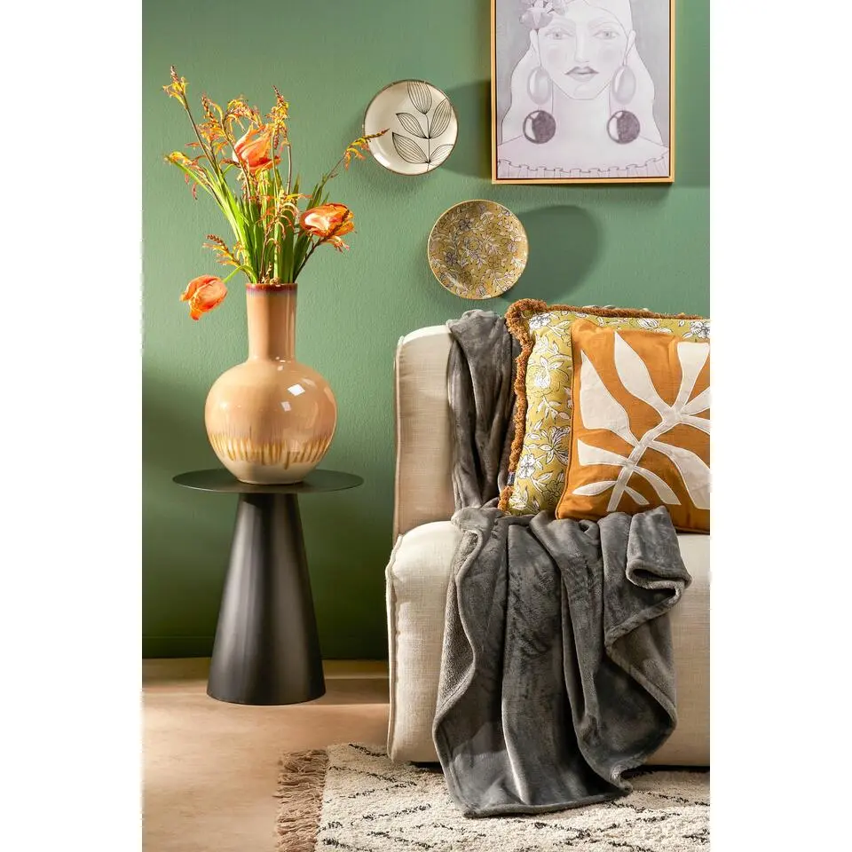 In The Mood Collection Famke Fleece Plaid - 180 x 130 cm - Antraciet