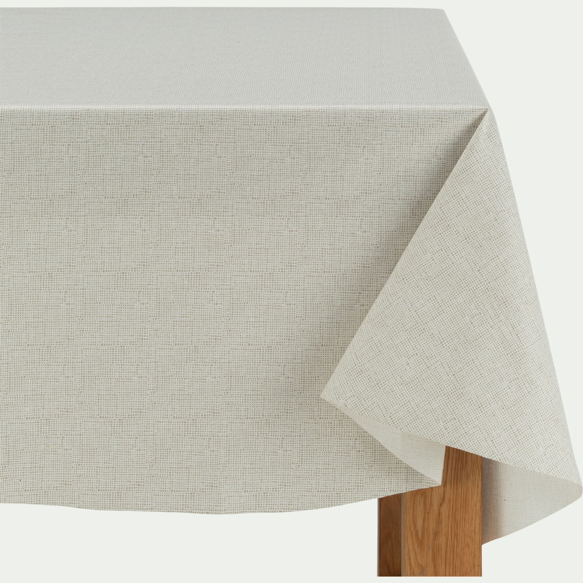 TAMY - Nappe ronde enduite en coton D150cm - beige alpilles