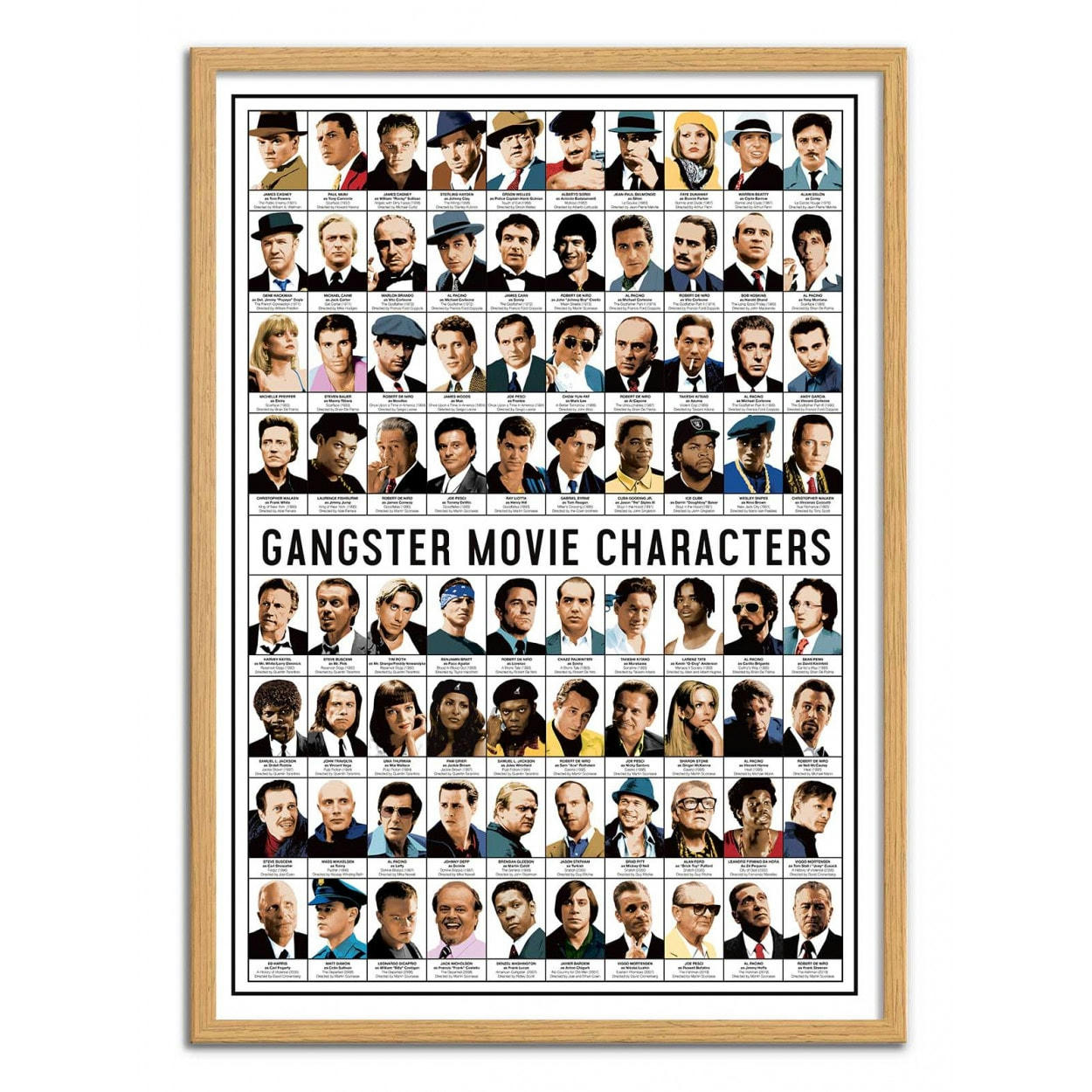 OLIVIER BOURDEREAU - GANGSTER MOVIE CHARACTERS - Affiche d'art 50 x 70 cm