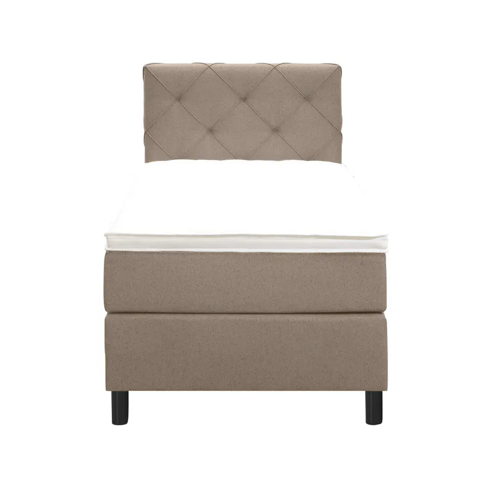 Boxspring Liv geruit - beige - 90x200 cm - ronde poot