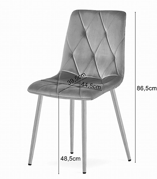 Ensemble table VALORA NP avec 4 chaises TYRA grises - Chêne Sonoma 120x80