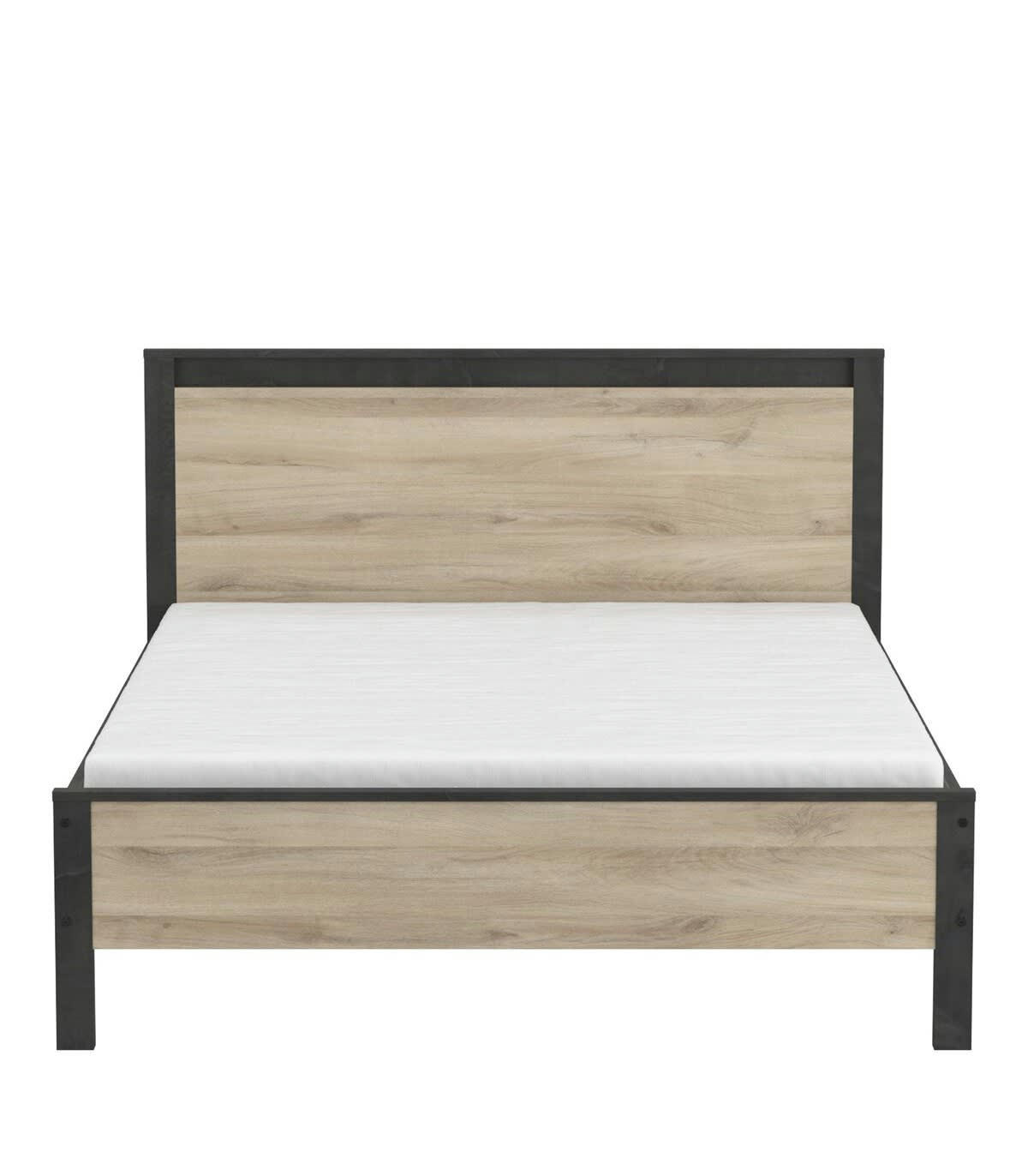 COLORADO - Lit Adulte 2 Places décor Chêne et Noir - 140x190 cm