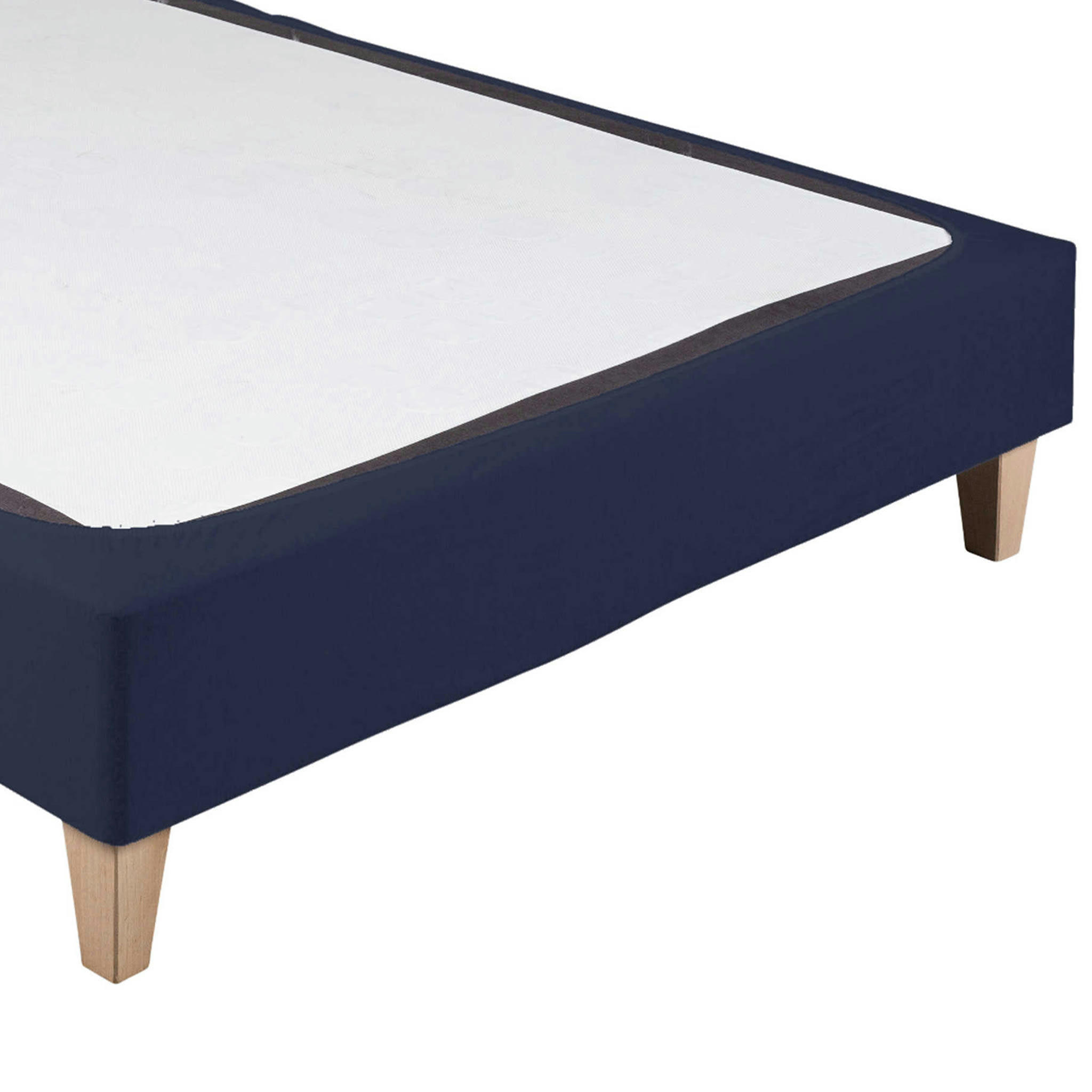 - Cache sommier coton jersey bleu marine 140x190