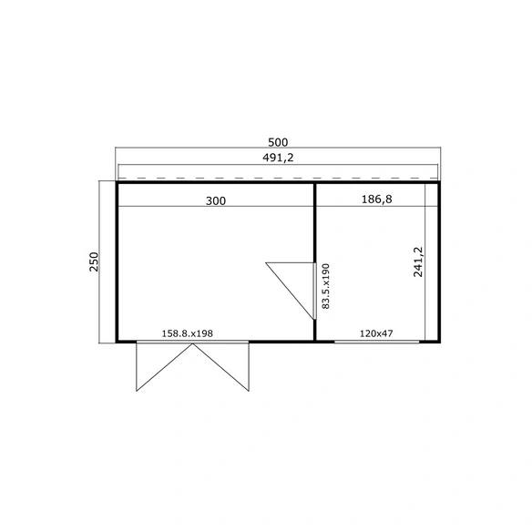 Blockbohlenhaus »Sardinia«, BxHxT: 500 x 239, 4 x 250 cm (Außenmaß inkl. Dachüberstand)