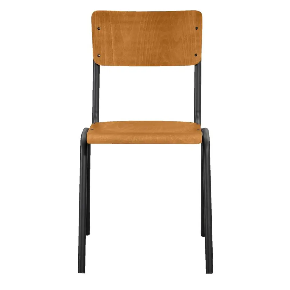 Eetkamerstoel Oscar - hout - bruin/zwart