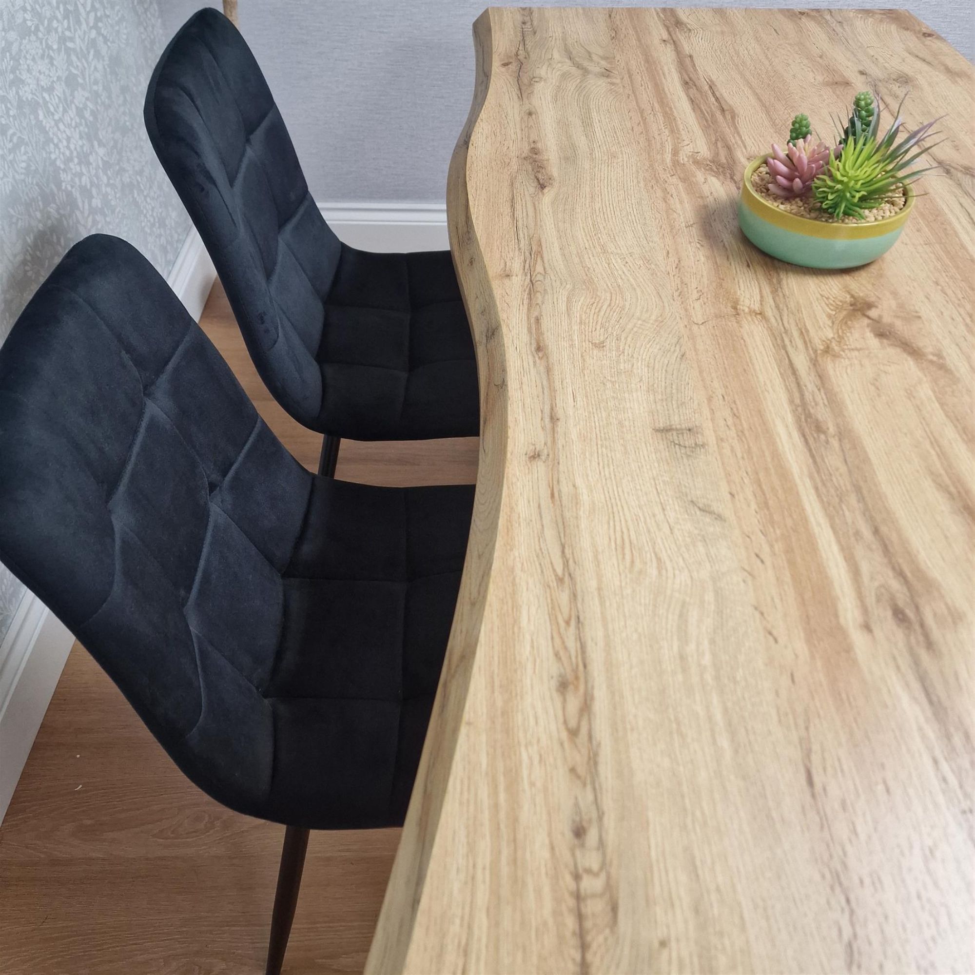 KOSY KOALA Kosy Koala Dining Table and 6 Black Velvet Chairs Set Stylish Dining Room Furniture