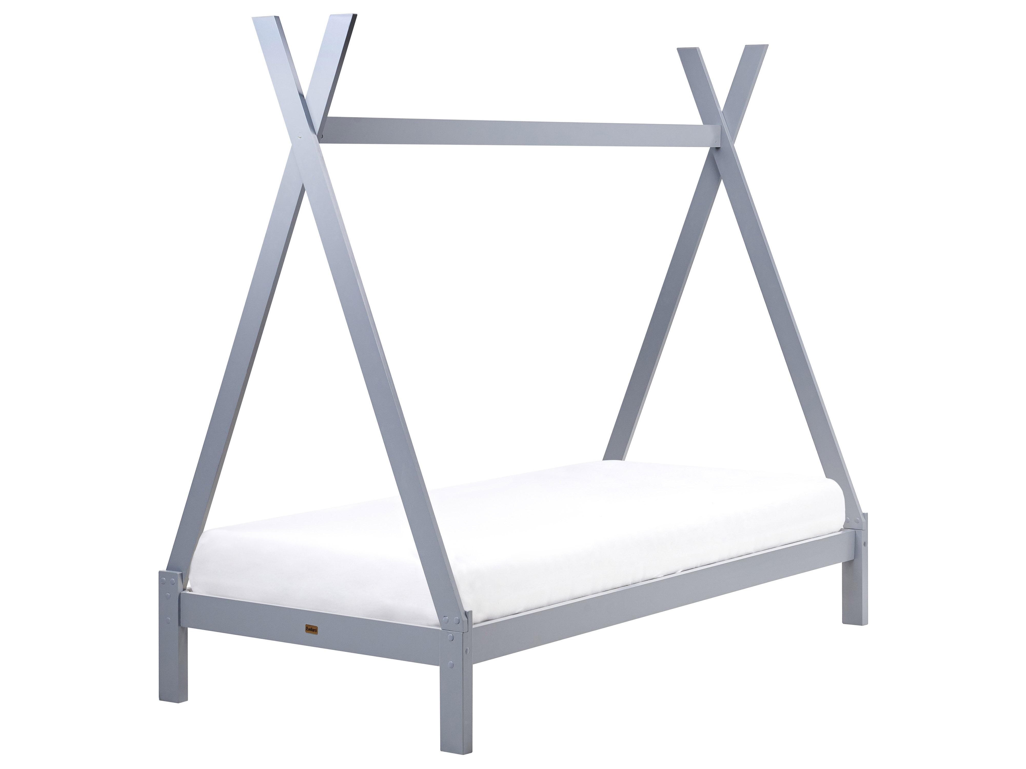 Kids Bed Teepee Pine Wood DEVAY 90 x 200 cm (EU Single) Grey