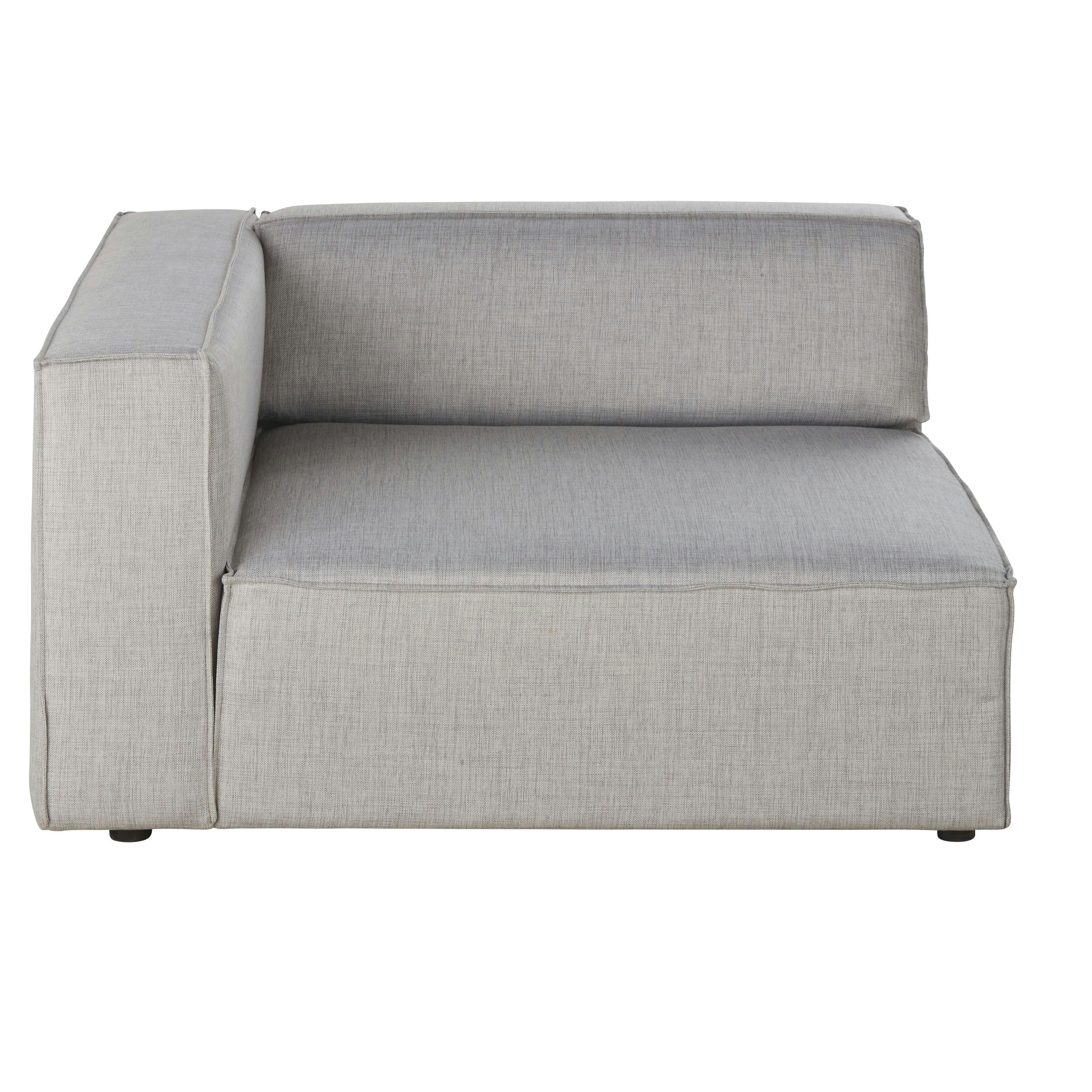 Fakir - Accoudoir d'angle gauche pour canapé modulable gris